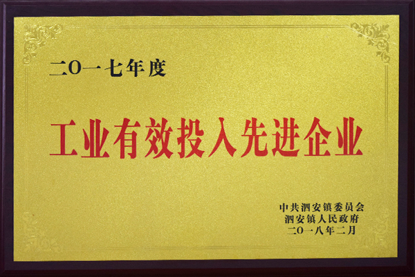 2017年度工业有效投入先进企业 